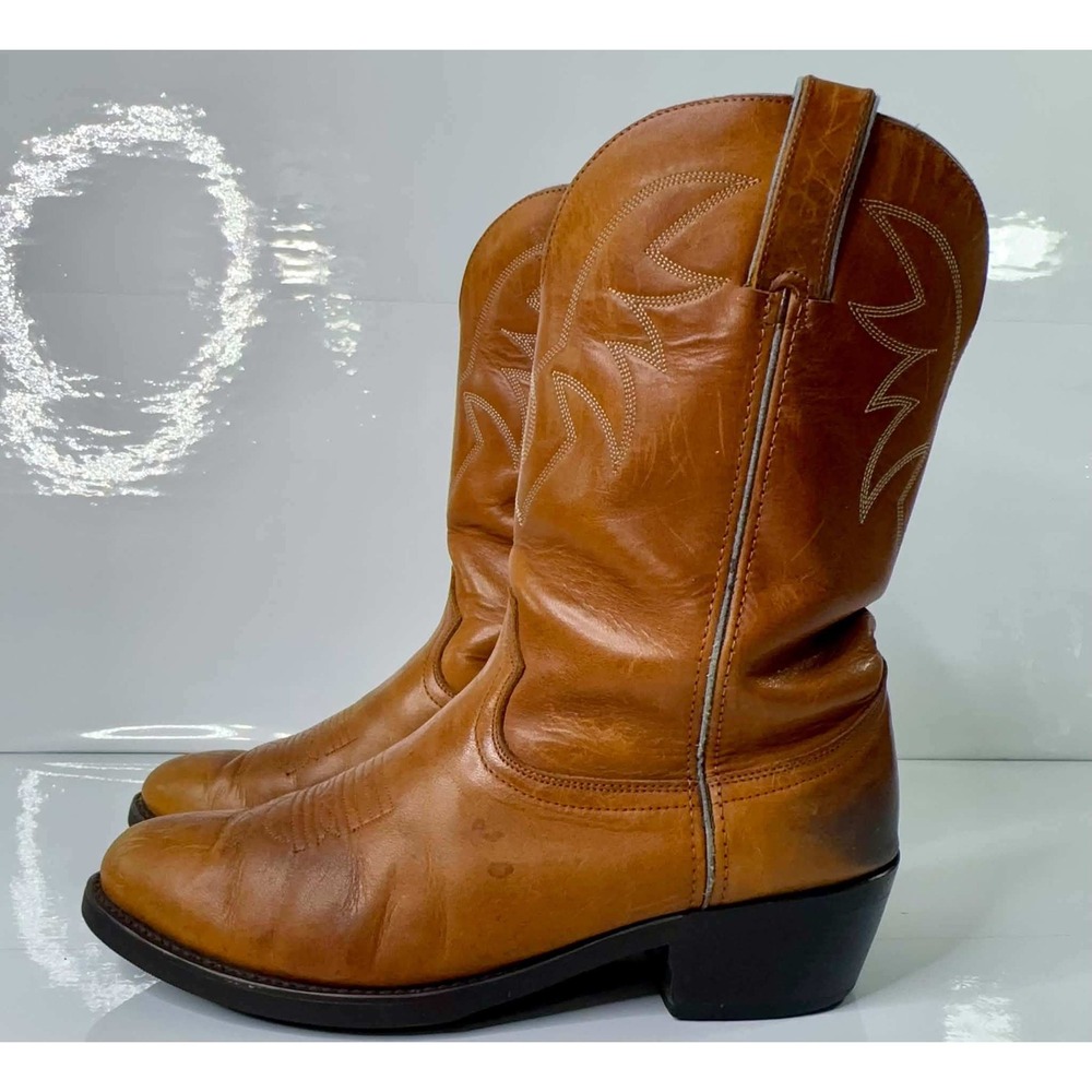 Durango TR762 Truck'n Cowboy Boots Mens 9.5 EE Wide Oiled Peanut Brown Leather